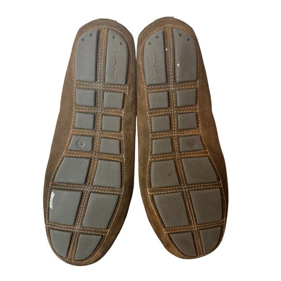 Barbour Slippers Men\'s Size 8 Monty Moccasin Tan Suede Tartan Shearling Lining main image 7